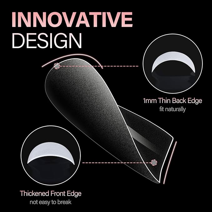 AILLSA Extra Short Coffin Nail Tips - 240 PCS Upgraded Matte Gel Full Cover Nails Tips No Filed, Pre-shaped Clear Acrylic False Gelly Soft Nail Tip for DIY Press On Nails 15 Sizes With Box