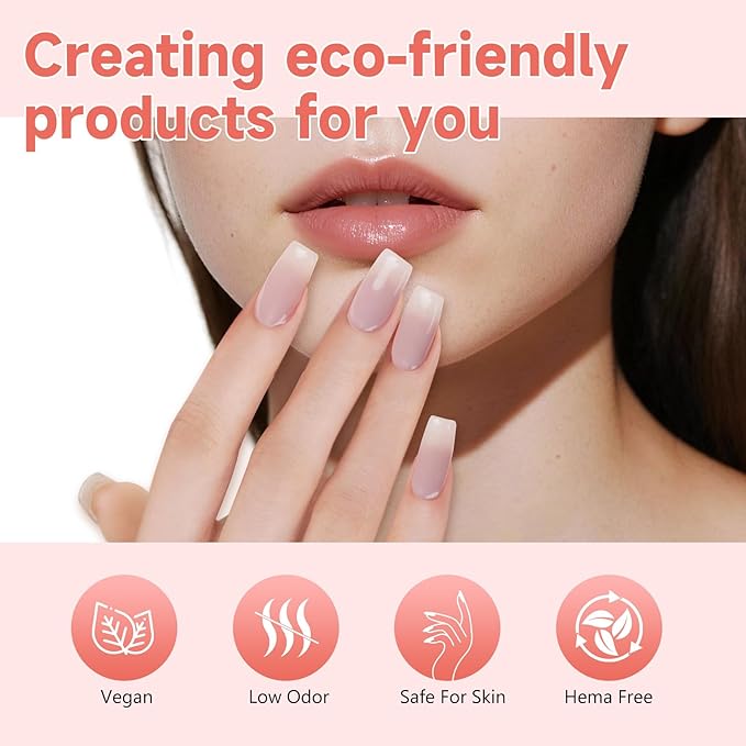 One step Gel nail polish Kit -6 Colors Top Coat Color Gel Base 3-In-1 Soak Off UV Gel Polish Kit for Home DIY & Birthday Gifts for Women | Ice naked Clear pink Latte nude