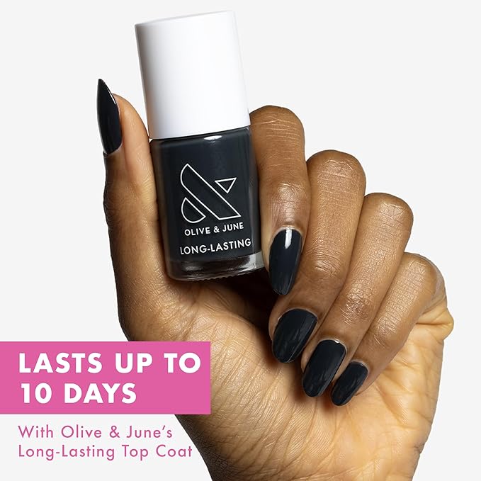 Olive & June Long Lasting Nail Polish | Plump Gel-Like Finish No Lamp Needed|Lasts up to 10 days|Salon-Quality Color at Home|15-Free, Vegan & Cruelty-Free Chip-Resistant Shine|One for you, Two for me