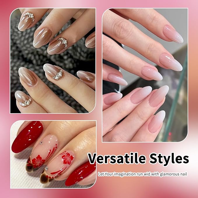 6 Colors Cushion Pat Painting Gel Nail Polish Neutral Nude Pink White Ombre Gradient Paint Gel with 50PCS Soft Nail Sponges Grabber Pen Blending Stamping Aura Design Matte No Wipe UV Cure