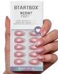 BTArtbox Press On Nails Almond - Gilded Cheer, Lamp-Curable Short Glitter French Tip Press On Nails with Glue and Adhesive Tabs for Women in 16 Sizes - 32 Soft Gel Glue On Nails Kit