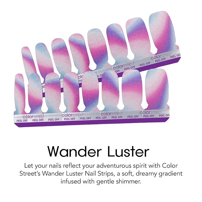 Color Street Wander Luster Shimmer Design Nail Strips
