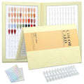 180 Nail Colors Book,Nail Color Display Book with 240 Nail Tips & 1-200 Number Labels,Professional Nail Color Swatches Book for Nail Polish UV Gel,Nails Art Design(Yellow)