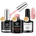modelones Builder Nail Gel with Nail Dehydrator and Primer, 3Pcs Rose Nude Pink LED Gel Builder Polish Base Coat Acid Free Prep Dehydrate & Bond Primer for Thickening Apex Building 10ml Home DIY Salon