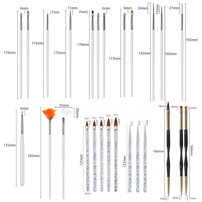 Professional Nail Art Brush Dotting Tools Kit (N31 White)