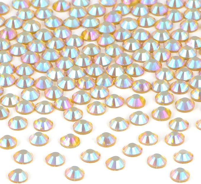 2880 Pieces SS12 Citrine AB Hotfix Rhinestones Flatback Round Crystal Glass Rhinestones Gems for Crafts Nail Face Art Clothes Shoes Bags DIY