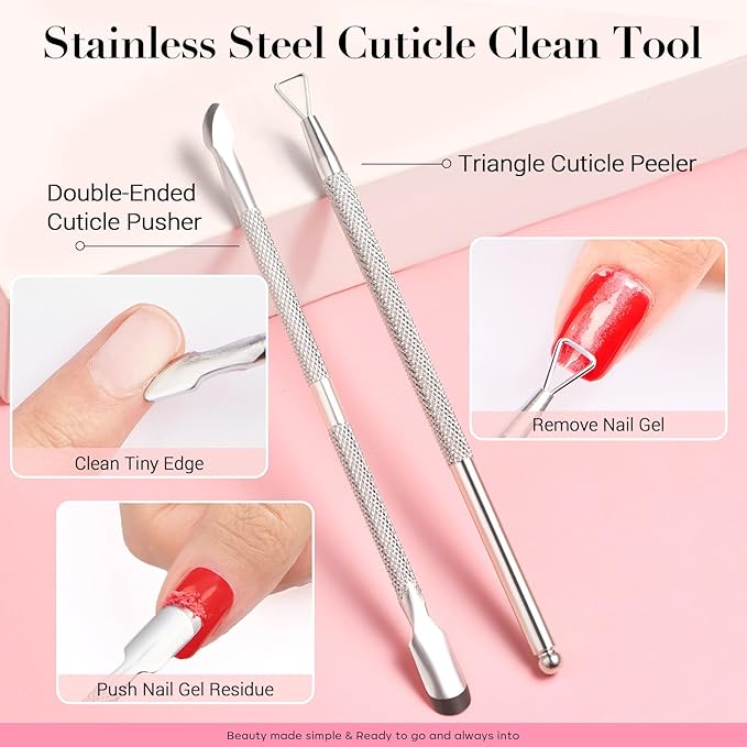 AZUREBEAUTY Nail Soaking Bowl, Soak Off Dip Powder Gel Polish Remover, Manicure Bowl for Hand with 15ml Cuticle Oil Nail Art Tools, Nail Brush, Cuticle Pusher, Cuticle Peeler, Nail File Buffer