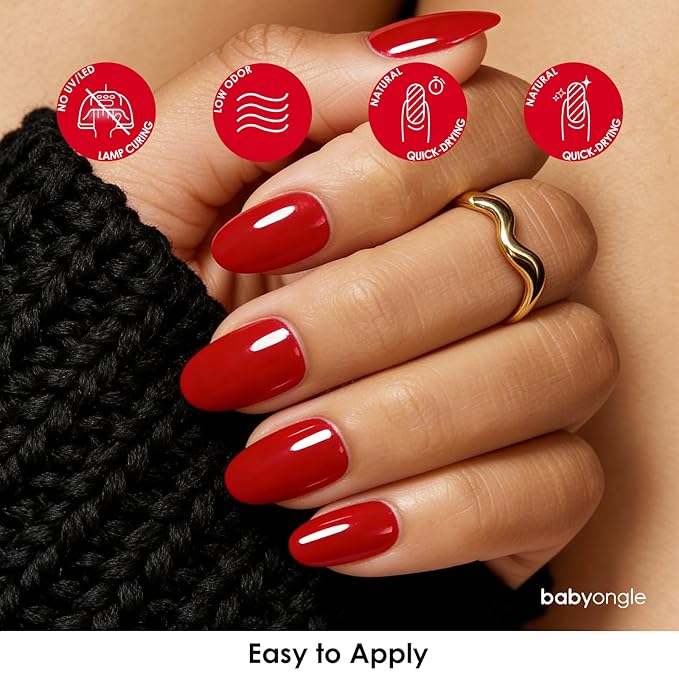 Red Nail Polish, 14 ML Quick Dry Vibrant Red Nail Polish for Nail Art DIY Manicure at Home, Chip Resistant Nail Lacquer for Nail Art Varnish, Long Lasting, BOG105