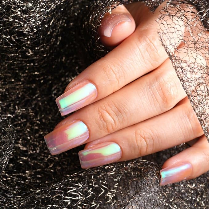 Pretty Diva Mermaid Chrome Nail Powder, Aurora Iridescent Chrome Powders for Nails Unicorn Nail Chrome Mica Powder, Nail Art Glitter Decoration for Home DIY Salon Manicure Pigment