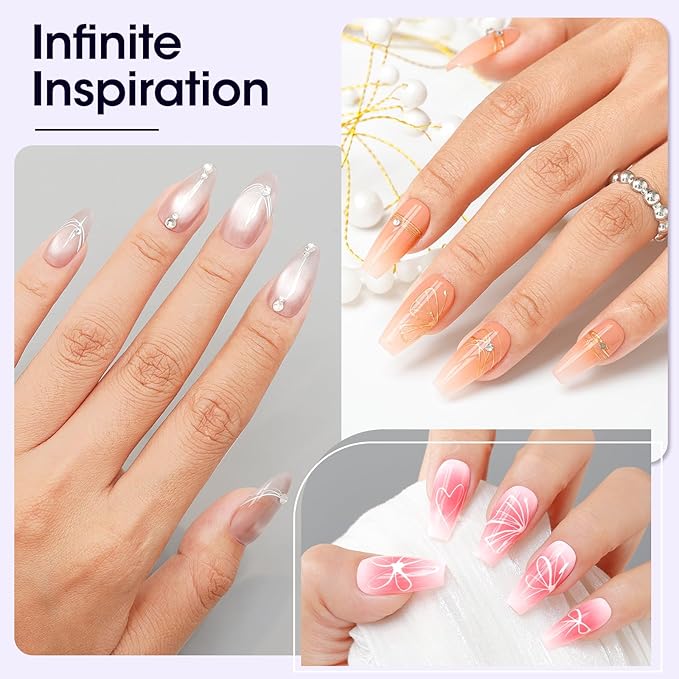 GELLEN Spider Gel for Nails, Classic Black White Spider Gel Paint Line Drawing, Elastic Nail Art Soak off Polish for Salon Home DIY Nail Art Design, Easy To Use, UV/LED Cured