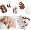 Semi Cured Gel Nail Strips with 30 Pieces - Salon Quality Manicure Kit for Women Easy Application Wraps Includes Prep Pads Nail File Wooden Stick, UV Light Required (Brown Mocha)
