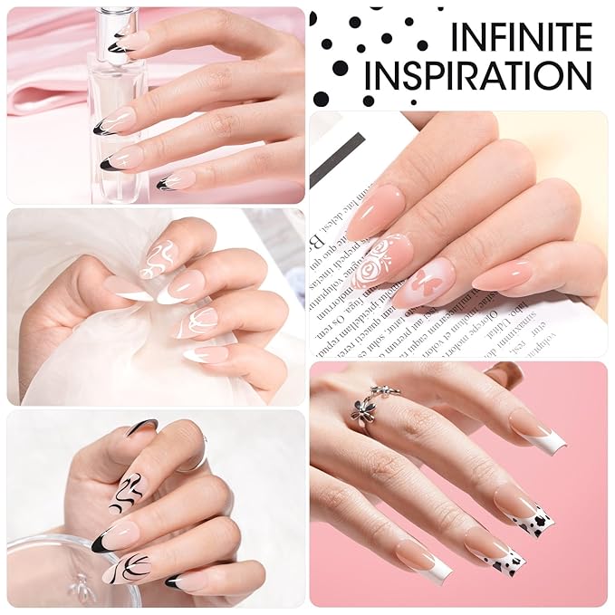 GELLEN Nail Painting Gel 2Pcs 8G Black & White No Wipe Pat Painting Nail Gel for Drawing Striper Liner Floral Painting Gel Polish Nail Art for Salon Home DIY Manicure, UV/LED Curing Required