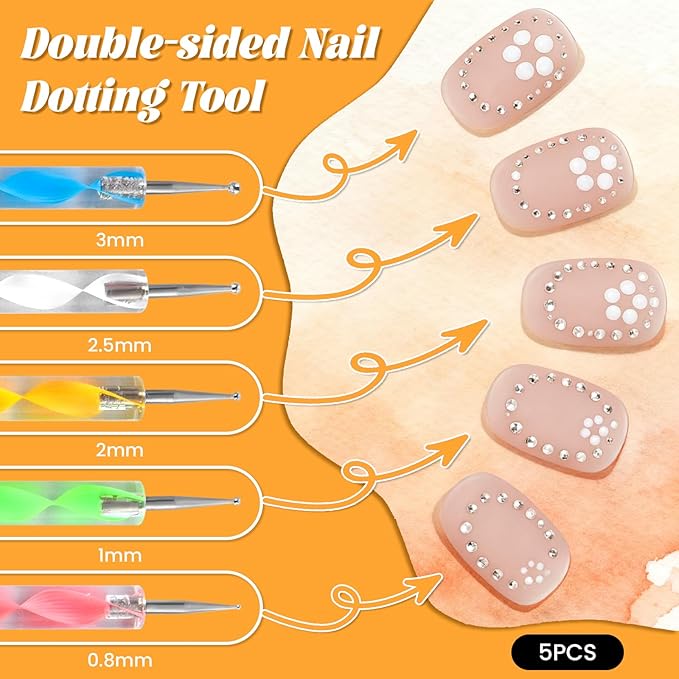 Nail Art Tools Kit with 15 Nail Art Brushes, 5 Dotting Tools, Nail Stand for Press-on, Nail Design Tools for Salon & DIY Home Manicure (Black)