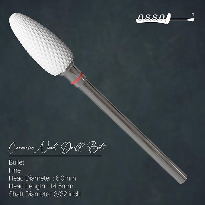 Ceramic Nail Drill Bit Bullet, Fine
