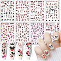 Valentines Nail Stickers Cute Cartoon Nail Art Stickers 3D Self Adhesive Nail Design Sticker Supply Valentines Day Romantic Love Heart Rose Cartoon Mouse Nail Decals for Women Girls DIY Manicure