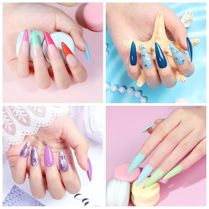 COSCELIA 57pcs Gel Nail Polish Kit with U V light 40 Colors Winter Spring Gel Polish Set 5pcs Soak Off Top and Base Coat Nail Stickers Gel Manicure Starter Kit Valentines Day Gifts for Women