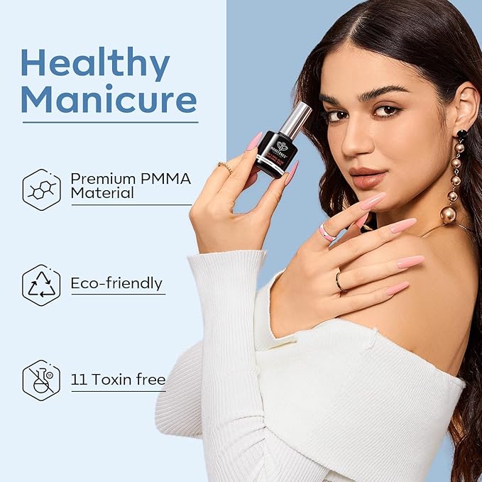 modelones X Nail Gel Kit, Square Nail Tips, 9-in-One Glue Prep Dehydrator & Portable Mini U V Light Acrylic Clipper, 500Pcs Medium Square Tips for Extension Kit DIY Salon Home Gift