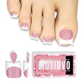 Short Toe Nail Tips White French Tip BERRY PINK Press on with Moon Curve,Soft Gel False Nail Kit,Thick Sharp Square Toenail Extension,Need Builder Gel Top Coat,No Glue Included x15 Sizes 240 pcs