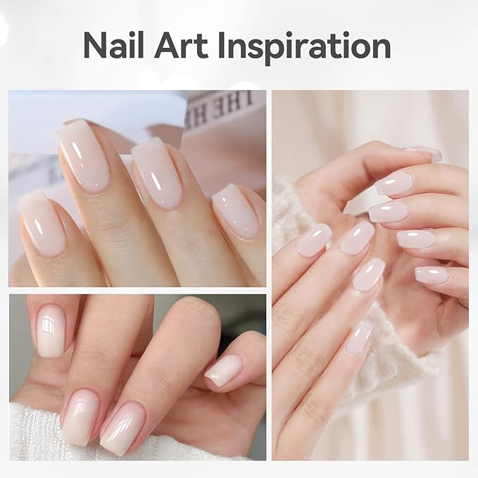 BORN PRETTY Builder Gel for Nails, 8-in-1 Milky White Clear Builder Nail Gel for Nail Apex and Gel Extension Strengthener, Nail GLue Gel Hard Gel Base Rhinestone Nail Glue Gel in a Bottle 15ml