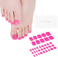 DANNI & TONI Semi Cured Gel Toenail Strips (Hot Pink) Bright Pink Gel Toenail Stickers Summer Pedi 37 Stickers