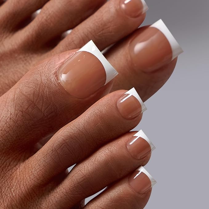 BTArtboxnails XCOATTIPS Toe Nail Tips - Lamp-Curable Sharp Square Brown Press On Toenails for Women, 150 Soak Off French Tip Toe Nail Extensions in 15 Sizes, Builder Gel & Top Coat Required
