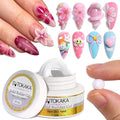 3D Gel Nail Art, 30g White Solid Sculpture Builder Gel Non-Stick Hand Nail Extension Gels Hard Gels for Carving Patterns Decoration Manicure DIY Home Salon Use