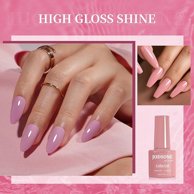 JODSONE 36 PCS Gel Nail Polish Set-32 Colors Gel Nail Polish Set Same Color Same Bottle No Wipe Base Top Matte Glitter Coat Professional Choice Salon Gifts