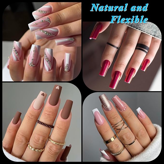 300pc Medium Square Nail Tips, Soft Gel Nail Tip Square Medium Fake Nails Artificial Fingernail, 15 Sizes Full Cover Clear Press on Nail Acrylic Nails Tips for Nail Extensions, Press on Nails Making