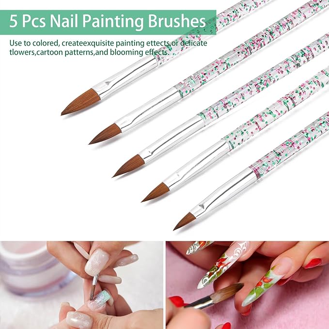 36 Pcs Nail Art Brush Set - Fine Liner, Striping, Dotting, Silicone Tools, 3D Gel Pen, Acrylic Design Brushes