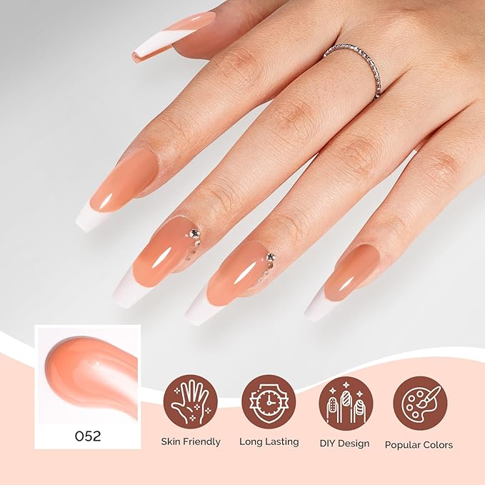 MelodySusie Poly Nail Extension Gel 60g Hema Free Soak Off UV Lamp Cured Nail Thickening Art Design Manicure Gift for Wome 052
