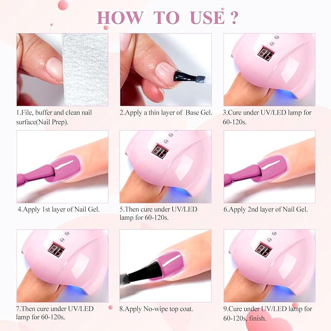 MTSSII 18PCS Gel Nail Polish Set - Nude, Pink, Blue, Yellow - Gel Nail Polish Kit - UV/LED Lamp Compatible - Soak Off - Non-Toxic, Natural Ingredients - Women, All Seasons