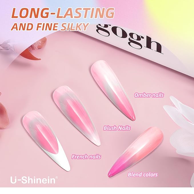 Cushion Gradient Painting Gel, Ombre Nails Aura Nails Full Coverage Precise Control of Each StrokeLong Lasting French Manicure Soak Off UV LED DIY Nail Art (02)