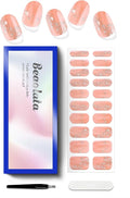 Semi Cured Gel Nail Strips - UV Light Gel Nail Stickers - 20 Long Lasting Salon Quality Wraps (Jelly Pink)