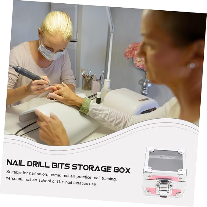 Angoily 2pcs Drill Heads Manicure Perfume Nail - Stand Dustproof Storage Grinding Acrylic Display