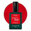 Manucurist Green Flash LED Poppy Red Gel Nail Polish - Vegan, 12-Free, Plant-Based - Strengthens and Protects the Nail - Bright Orangey Red UV Gel Polish - Made in France