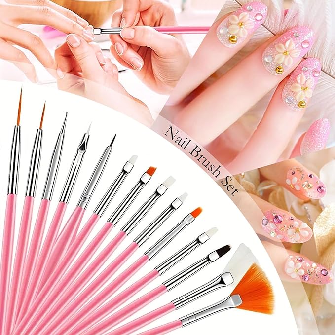 Nail Art Tools 24Pcs Set,2 sets Nail Stand,Nail Art Brush,Resin Nail Art Palette,5 Pcs Nail Art Sculpture Pen,Dotting Pen Tools Nail Art Kit for Nail Art DIY