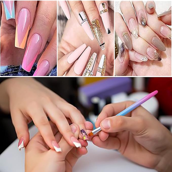 Nail Clean Up Brushes, SILPECWEE 3pcs Nail Polish Remover Brush, Nail Brushes for Cleaning Polish Acetone Cuticle, Nail Art Brush Manicure Brush for Nails Design Tool