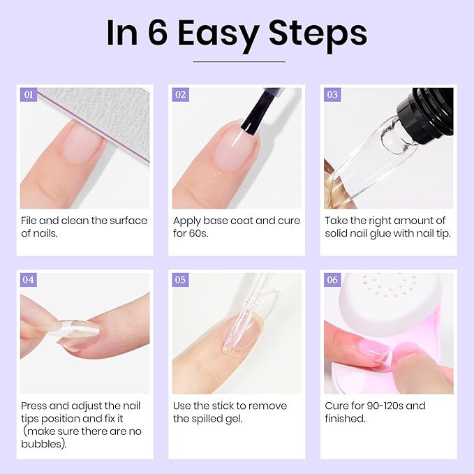 MIZHSE Solid Nail Glue, 30g Solid Nail Gel for Press on Nails, Super Strong Nail Gel Glue for Nail Tips, Acrylic Nails, Long Lasting Manicure DIY at Home, Cure Needed