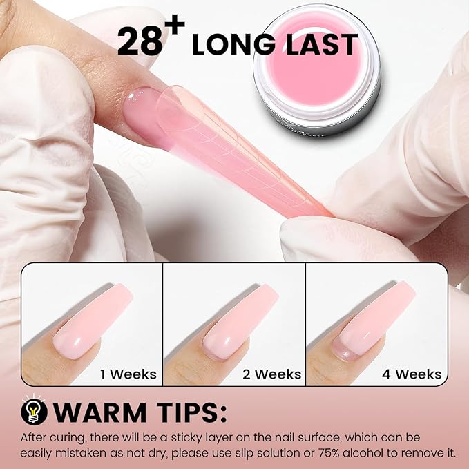 50g Builder Gel for Nails, Long-Lasting Soak-Off Nail Extension Gel for Beginners & DIY Home Salon Manicure(YMH07-Dusty Rose Nude Brown)