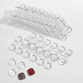 240Pcs Solid Rounded Square Nail Polish Swatches Mini Display Cards Crystal Clear Glass Nail Color Swatch Dots Chart Tips for Nail Salon Training Practicing Beginners Professionals