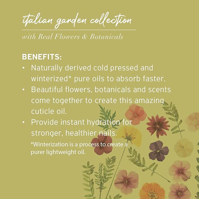 Cuccio Naturale Italian Garden Collection Revitalizing Cuticle Oil – Tuscan Garden with Hawthorn & Wild Daisy – Hydrating and Nourishing Cuticle Oil for Stronger, Healthier Nails – 2.1 oz