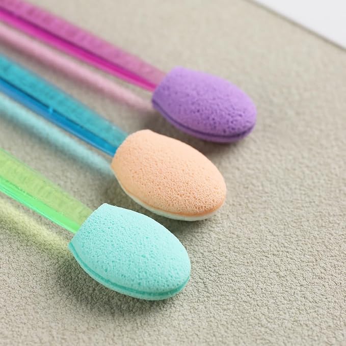 50PCS Chrome Nail Powder Applicator Brushes, Disposable Eyeshadow Applicator With Acrylic Storage Box, Nail Glitter Powder Pigment Pen Brush, Nail Art Applicator Tools