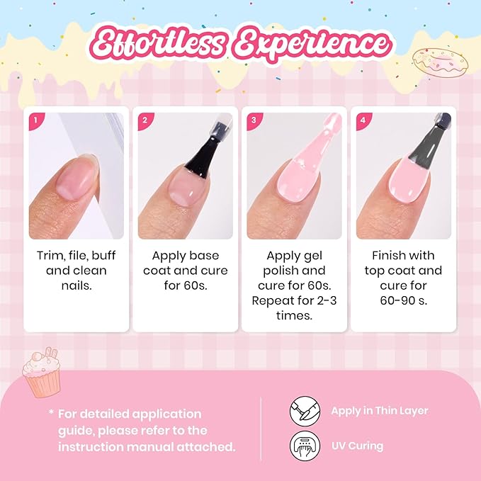 Beetles Pink Gel Polish - Strawberry Milk, Light Pink Gel Nail Polish for Pastel Nails, Same Color Same Bottle, Spring Nails Art Salon Long Lasting Soak Off UV LED Nails Lamp Gifts for Her