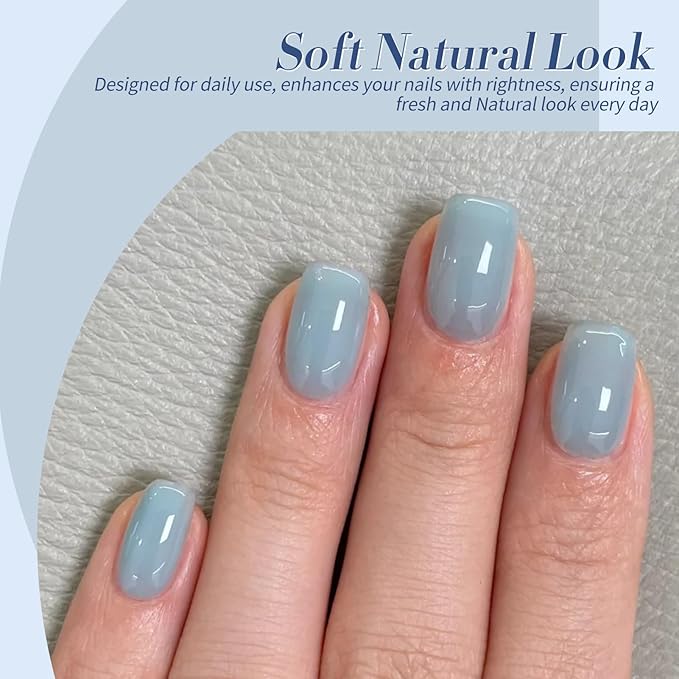 Born Pretty Jelly Blue Gel Nail Polish Set 6 Colors Translucent Light Baby Royal Blue Reflective Glitter Nail Gel Kit Soak Off Nail Art Manicure Design Home Salon Holiday Gift