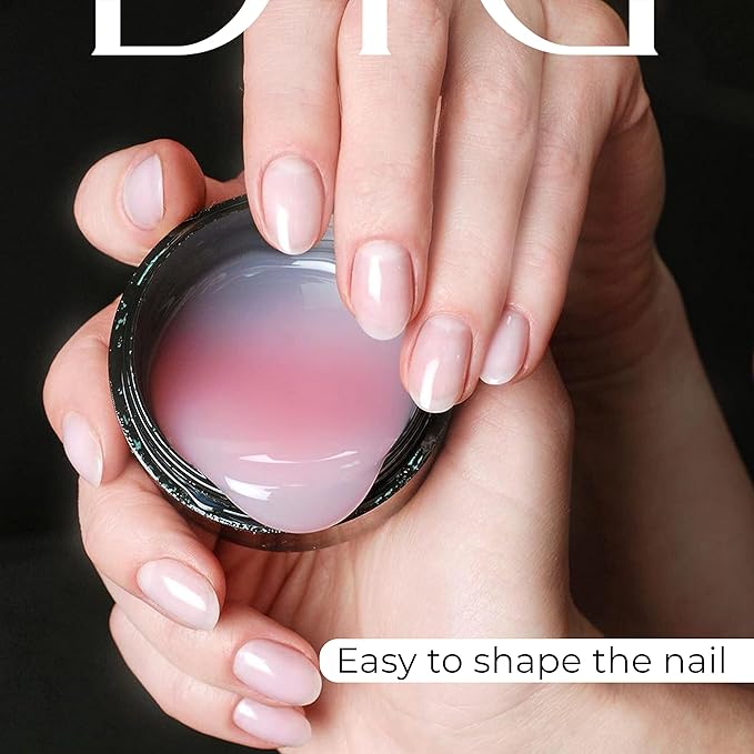 Didier Lab Premium Nail Builder Gel Milky Pink - Strengthens Natural Nails - LED UV Builder Nail Gel - Hard Gel Nail Builder for Nail Repair and Nail Extensions 1.76 fl oz