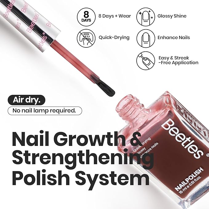 Beetles Jelly Nail Polish Set, 6 Colors Sheer Pink Nail Polish Long Lasting & Quick Dry Clear Jelly for Valentines Women, Pink Nail Strengthener Polish for Salon DIY Manicure Set