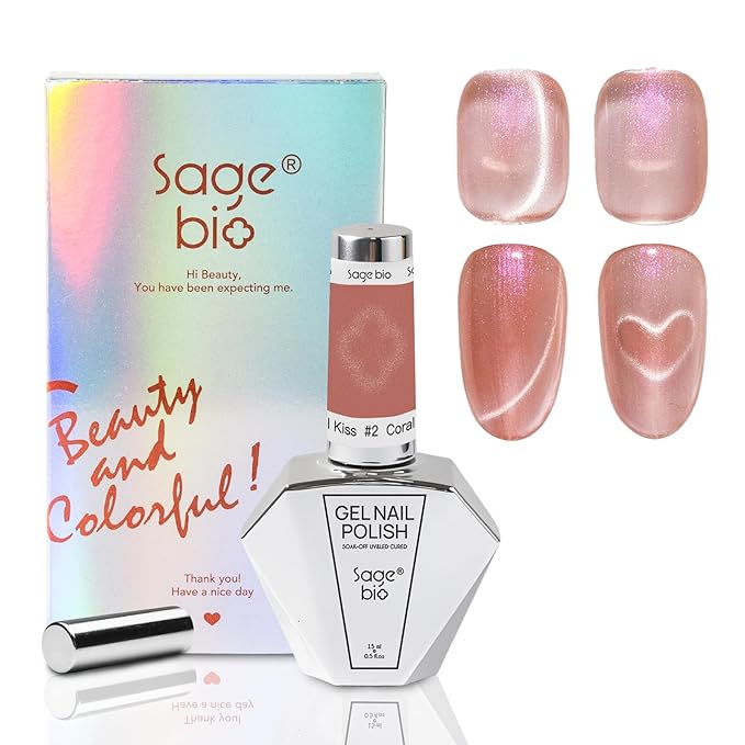 15ml Cat Eye Gel Nail Polish with Magnet Shimmer Glass Bead Effect 01