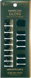 Dashing Diva Gloss Nail Strips - Deck the Halls | UV Free, Chip Resistant, Long Lasting Gel Nail Stickers |Contains 32 Wraps, Prep Pad, Nail File