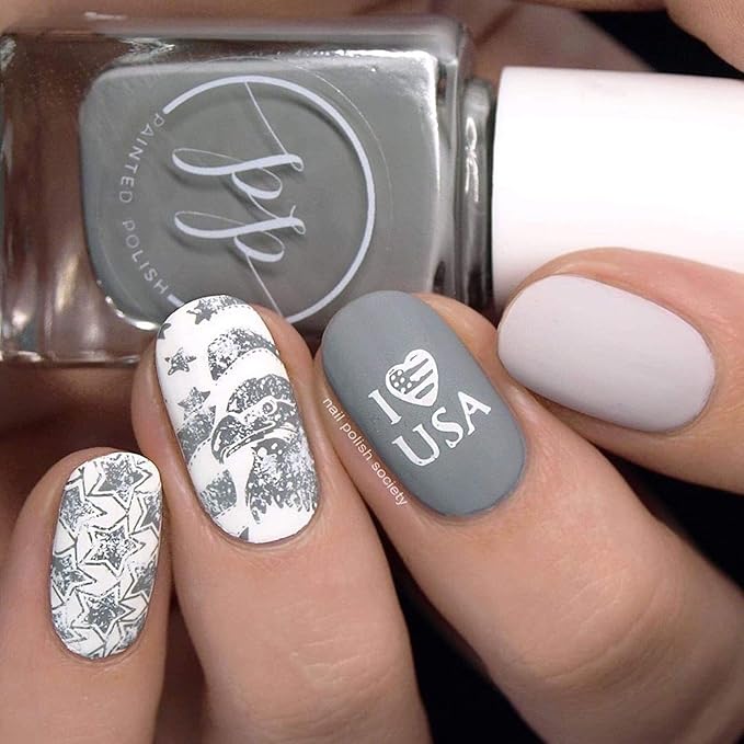 Whats Up Nails - B043 Stars and Stripes Stamping Plate for Nail Art Design