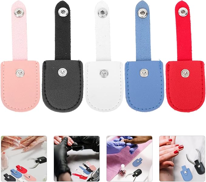 minkissy 10pcs Cuticle Nipper Cover Pu Protective Case for Nail Scissors for Manicure and Pedicure Chic Mixed Colors Nail Salon Accessory
